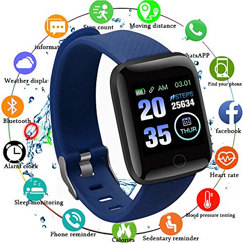 Edhua 116 Plus Pulsera Actividad, Smartwatch HD Touch Screen Fitness Tracker, Pulsera Inteligente, Sport Fitness Tracker Compatible con Android