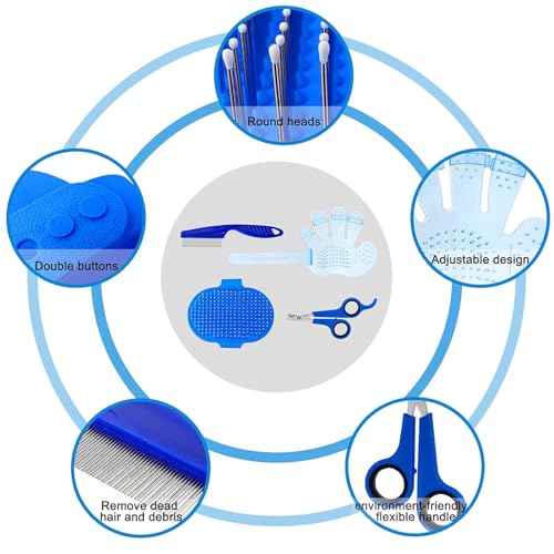 image for Patelai 4 Pieces Bunny Grooming Kit: Rabbit Nail Clipper, Rabbit Brush