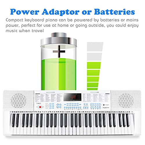 Vangoa Clavier De Piano 61 Touches, Synthetiseur Touche Lumineuse,Clavier électronique Piano Pour Debutant, 3 Modes D… - Les Beatles, Paul McCartney, John Lennon, RIngo Starr, George Harrison Vangoa Clavier De Piano 61 Touches, Synthetiseur Touche Lumineuse,Clavier électronique Piano Pour Debutant, 3 Modes D… – Image 8