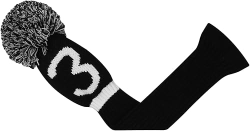 Miniatura 4 de Scott Edward Knit Golf Club Cover with a Pom Set of 5 Head Covers Protect Driver Wood(460cc) 1 Fairway Wood2 and HybridUT2 with Rotating Club Number