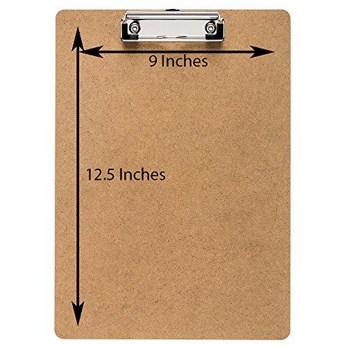 MDF CLIPBOARD LOW PROFILE CLIP - Nova Whole Sturdy Material For Standard Letter Size A4 - Be Professional & Organized At Work & In The Office - Perfect For Teachers, Students, Nurses