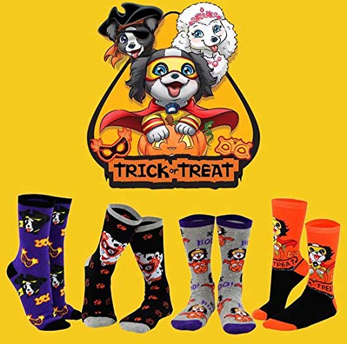 Puppy In My Pocket Kids' Fun Wacky Colorful Crew Socks - 4 Pairs3