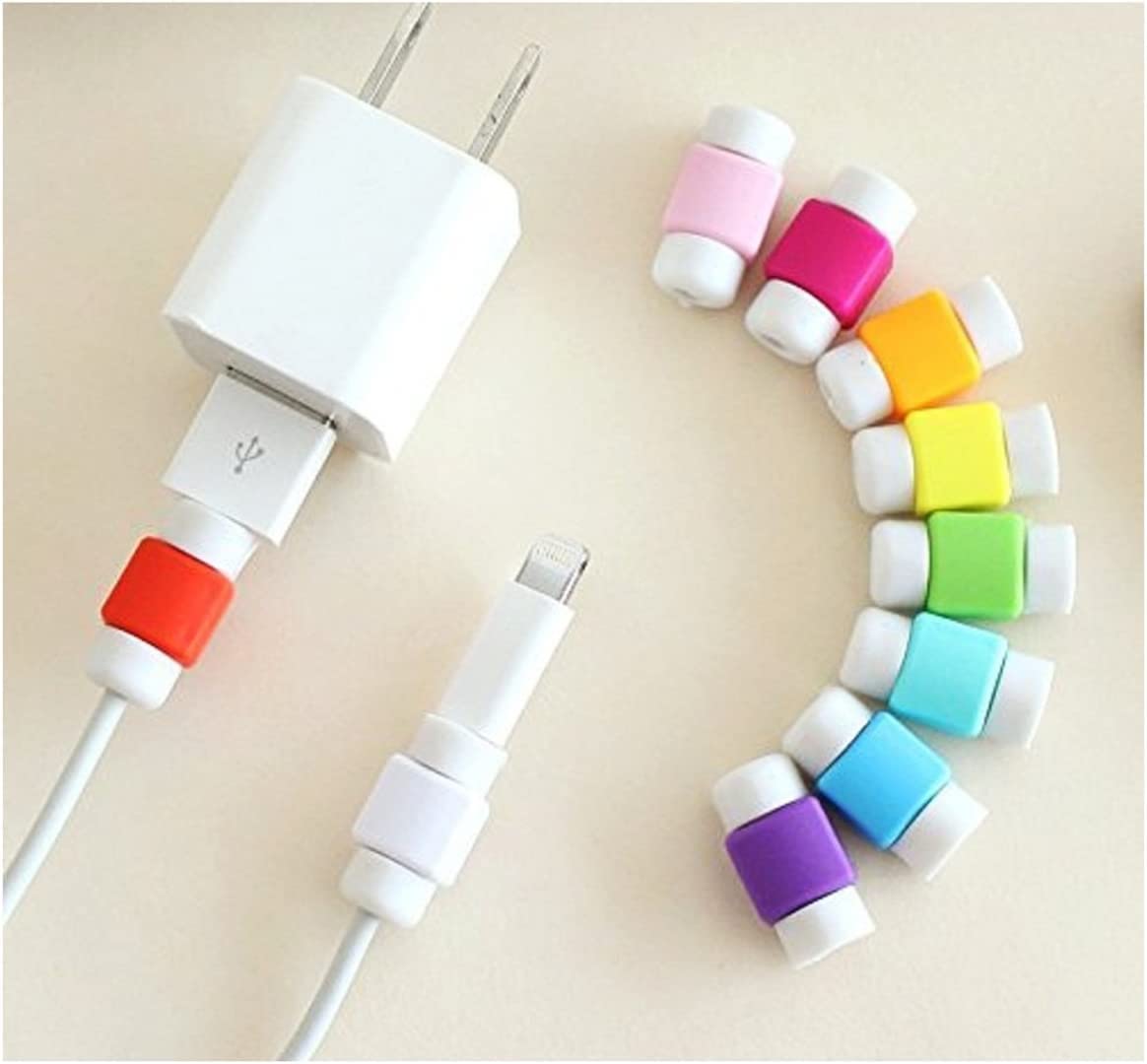 CABLEPELADO Protezione cavo USB | Custodia protettiva per cavi di ricarica | Protezione cavo dati | Diametro del foro: ca. 4 mm | 10 pezzi | Colori casuali