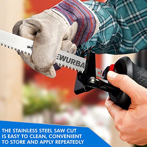 NEWURBAN 6 Pack Stainless Steel Reciprocating Saw Blades for Frozen Meat Bone Food Cutting 12 in (300mm) / 3TPI - 2 pcs / 8TPI - 2 pcs / 10TPI - 2 pcs