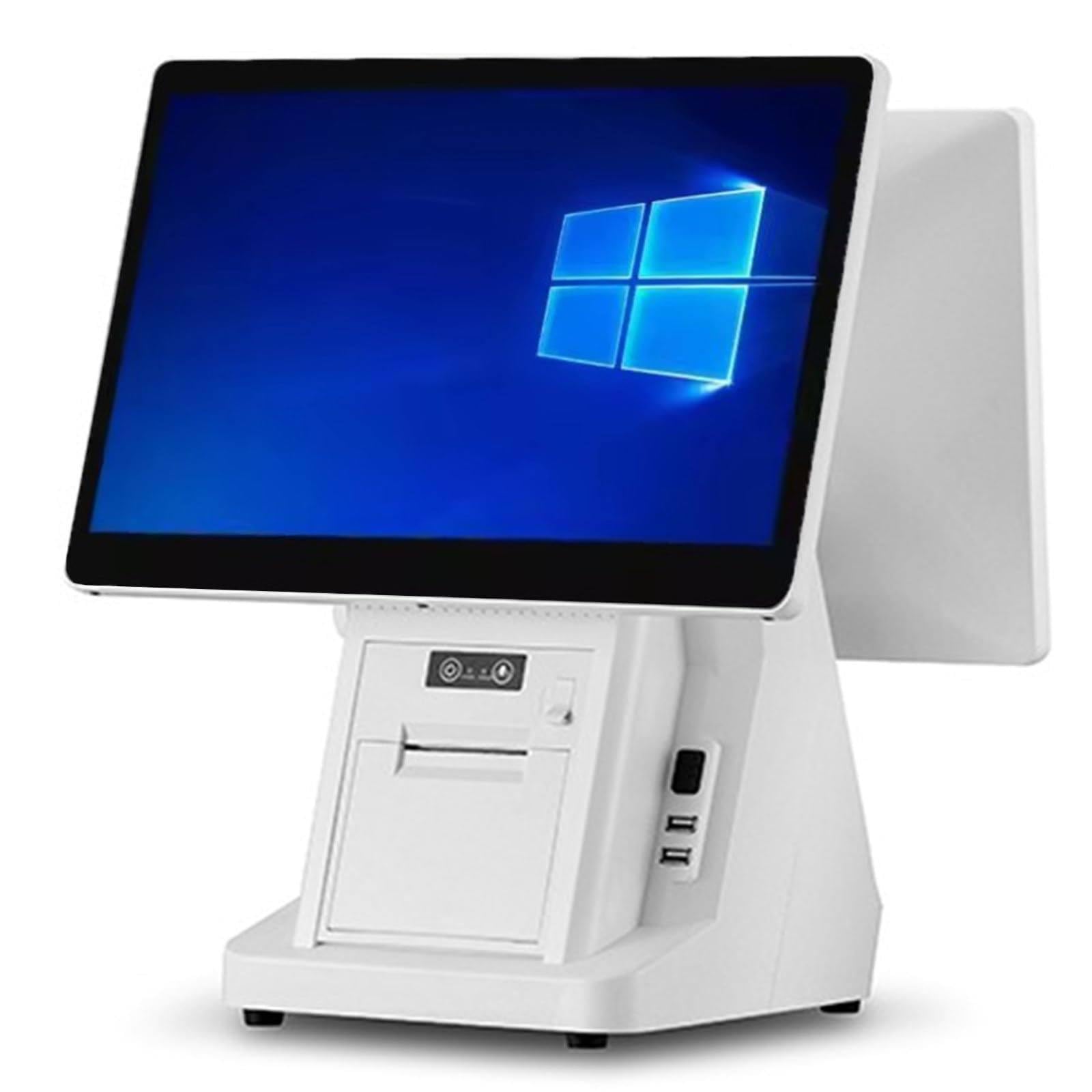 JozyJul Cash Register Machine Retail Point of Sale with 15.6 Inch Touch Screen PC, Built-in Thermal Receipt Printer, POS Software Cash Register