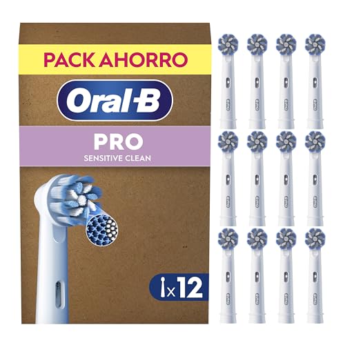 Oral-B Sensitive Clean Cabezales de Recambio Originales, Blanco, Pack de 12