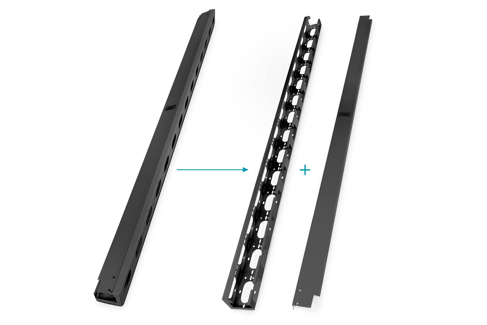 Digitus Canaline Per Passaggio Cavi Per Armadi Di Rete E Del Server 42u (dN-19 OrG-42U-B - Cable Management Panel Black)