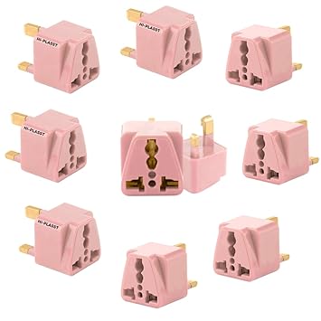 Hi-Plasst (Pack of 10) UK Adapter Plug - Type G Adapter - Perfect for Laptop, Camera, Chargers || UK Adapter for Indian Pins, India to Dubai, Hong Kong, UAE