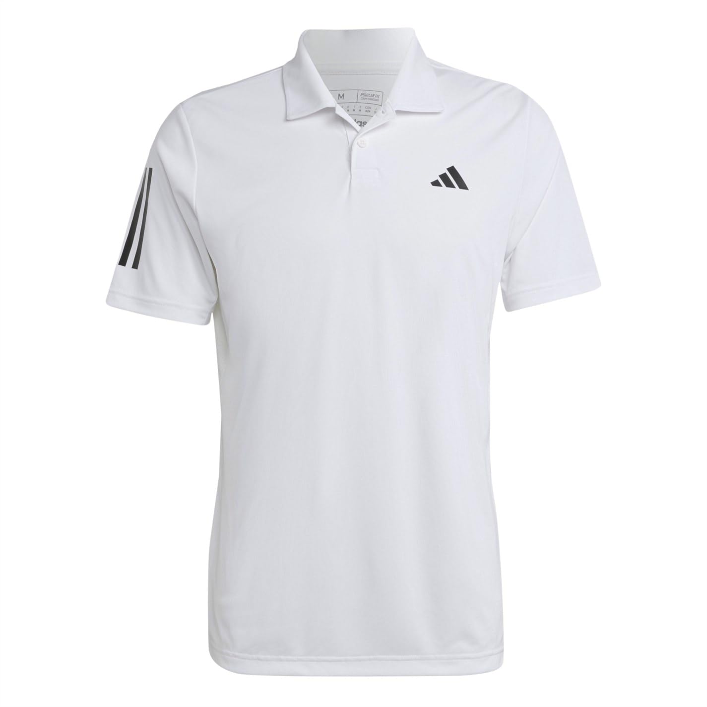 adidas Mens Club 3 Stripe Polo Shirt White/Black M