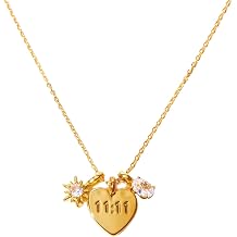 1111 Lucky Angel Number Necklace for Women, Gold Plated Heart Zircon Star Pendant Necklace, Dainty Simple Love Rhinestone Pendant Necklace Jewelry