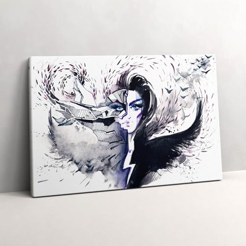 Illustration de femme tableau photo sur toile premium Wallfluent 60x40