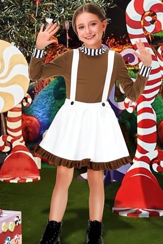 Disfraz de trabajadora de chocolate para niñas 3-14 años miniatura 4