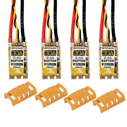 FancyWhoop 4pcs BLHeli_S 30A ESC with ESC Protective Cases,30A BLHeli S 2-4S Lipo Support Dshot 600 Electronic Speed Controller (Automatically Input Signal Detected)