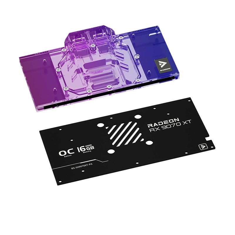 Barrow Copper GPU Water Cooling Block GPU Waterblock for Sapphire RX 9070 XT Gaming OC 16GB Nitro+