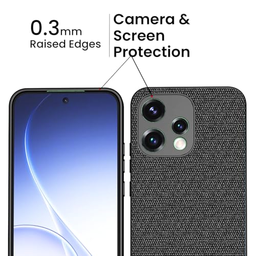 Image of Kapa Soft Full Fabric Protective Back Case Cover for Oppo Reno 15 5G | Shockproof Slim Hard Anti Slip Back Case (Black)