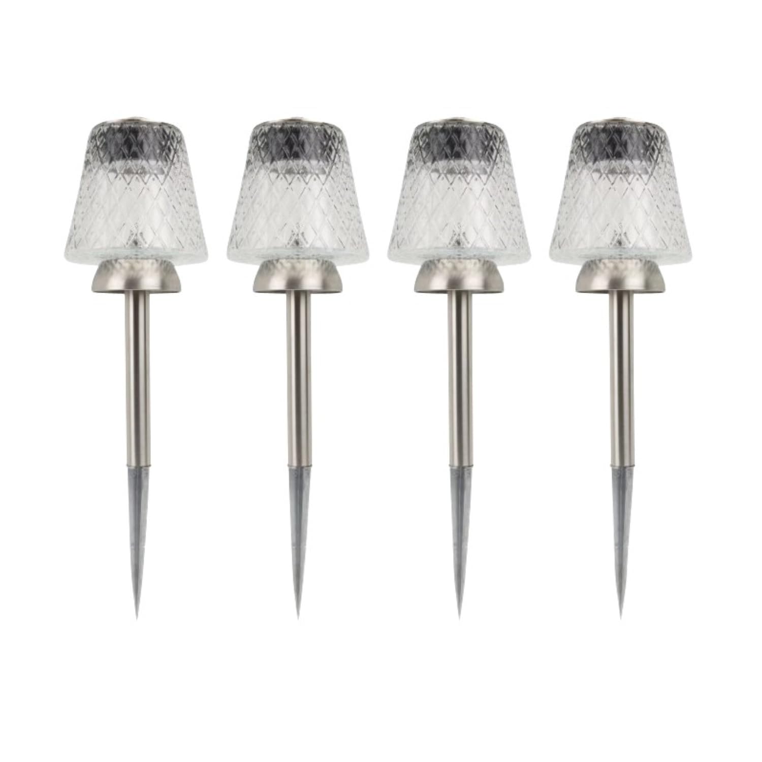 4er Set Solarleuchten XL für außen - Gartenbeleuchtung als Beetstecker oder Tischleuchte verwendbar - Warmweiß oder Farbwechsel möglich - 45 cm groß - Deko für Balkon, Terrasse und Garten, Solarlampen