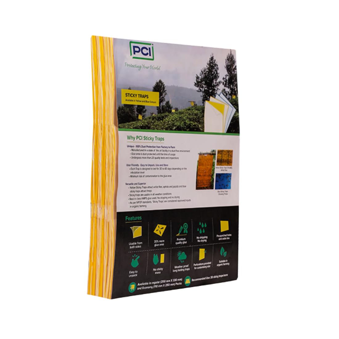 PCI -Yellow Sticky Traps (25cmX33cm) for Insect in Garden & Farm,Glue Trap/Fly Trap/Insect Catcher/Sticky Pads for Insects- White Flies,Thrips,Small Insects on Plant (20 Traps) (B0DFPJFF5C) Amazon Price History, Amazon Price Tracker