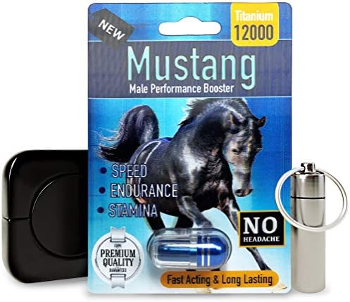 Mustang 12000 (8 Caps) Male Performance, Energy, Enhancement, and Endurance Bundle with Accessories (11 Items)