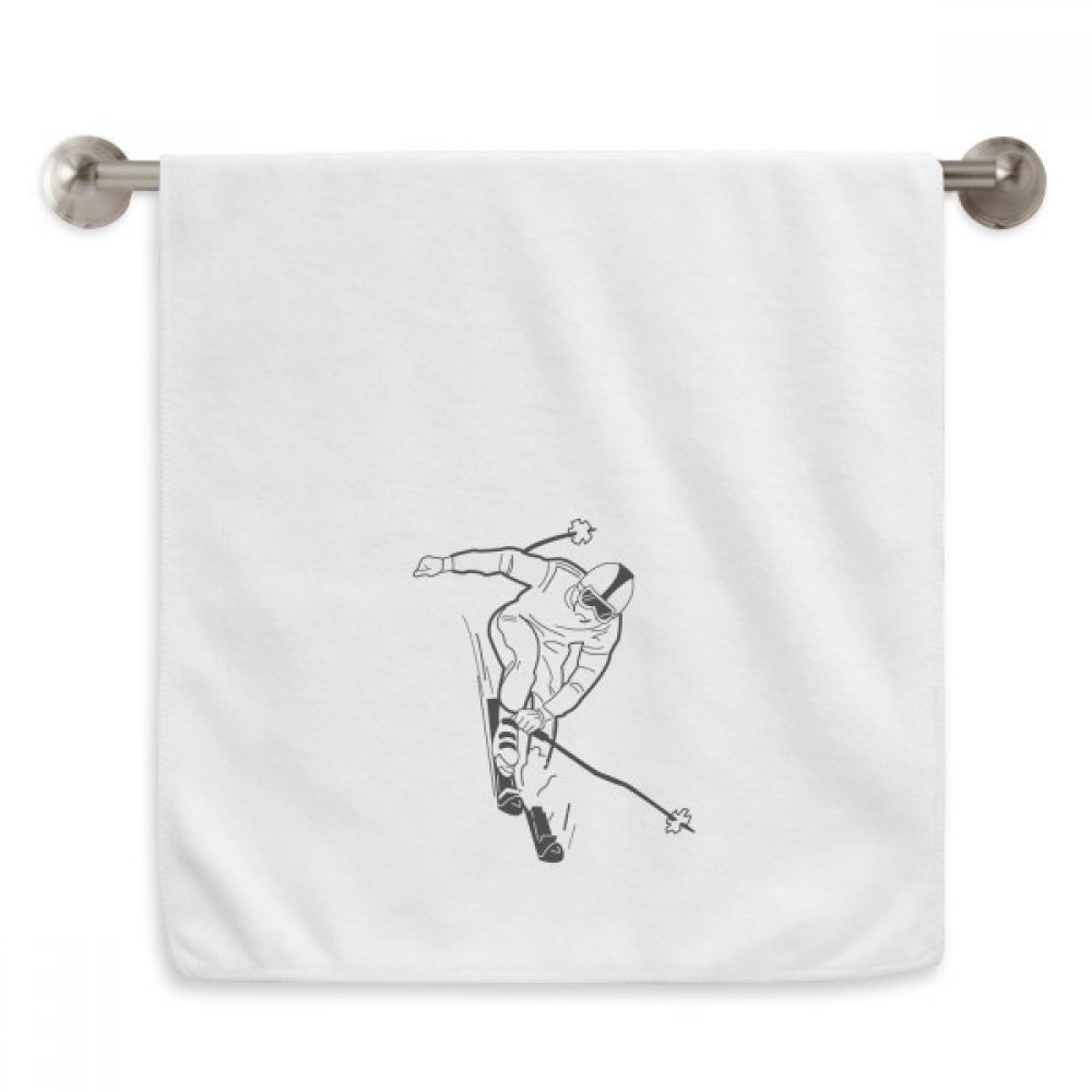 Serviette ski noir sports d'hiver pour sécher le visage en douceur