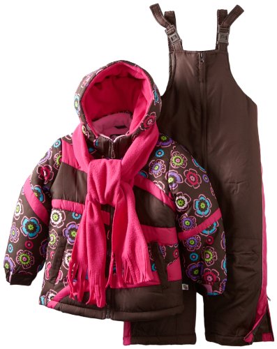 Image of Rothschild Little Girls' Colorblock Print Snowsuit
