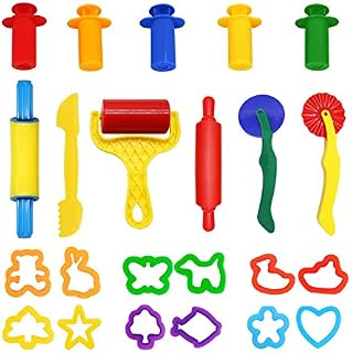 WONDERFORU Dough Tools, Set of 23 Pcs Smart Clay Dough Tools Rollers Cutters Extruders Kit