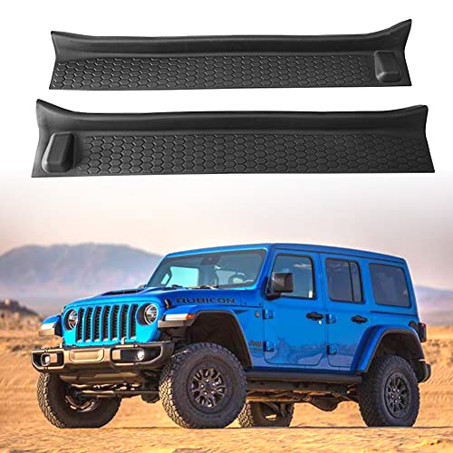 Gilneas Black Rubber Door Sill Guards Kit - Full Coverage for Jeep Wrangler JL JLU & Gladiator JT 2-Door Accessories