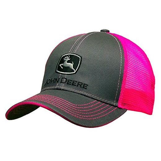 John Deere Grey with Neon Pink Mesh Snapback Hat - 23080418CH00