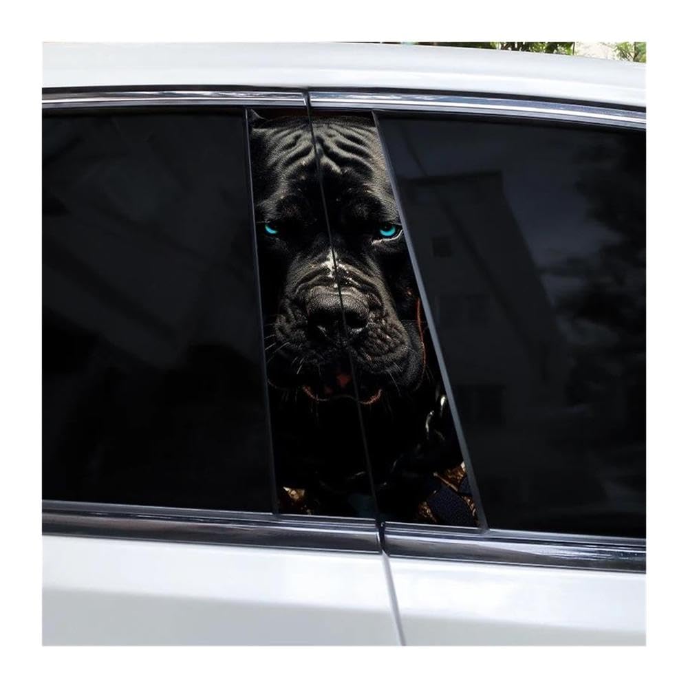 Body Parts 2pcs Ferocious Animal Car B Pillar Decal Waterproof Car Door Pillar Sticker(D)