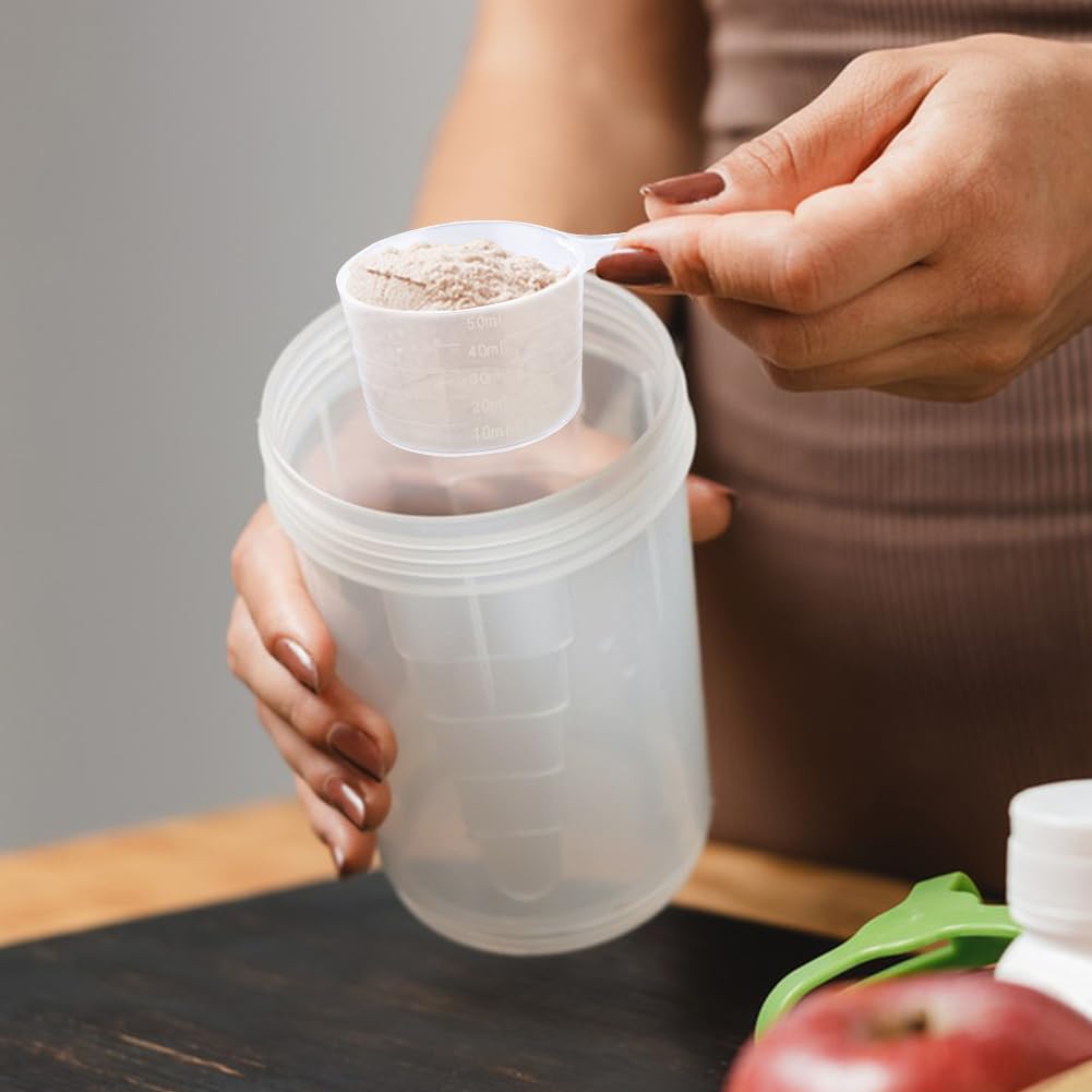 4 stuks maatlepels, wasmiddel, doseerhulp, kunststof doseerlepel, meetlepel, transparant, met schaal, te gebruiken als doseerhulp voor wasmiddel 100 ml/70 ml/50 ml/40 ml