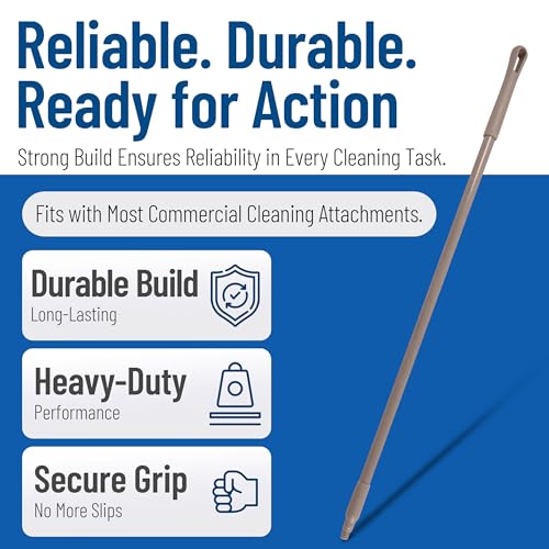 Image of SPARTA 41225EC01 Fiberglass Broom Handle, Mop Handle, Replacement Handle With Acme Threaded Tip For Commercial Cleaning, 48 Inches, Brown, (Pack of 12)