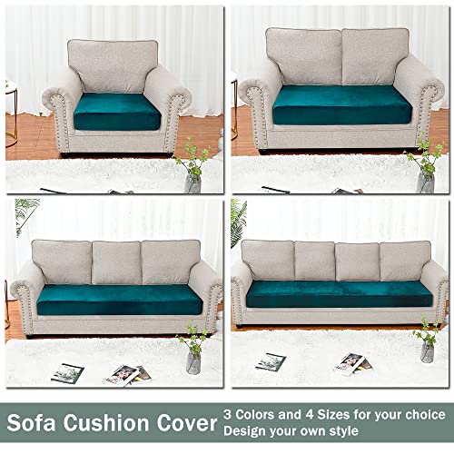 Rosnek Sofa Cushion Covers, Stretch Velvet Sofa Seat Cover for 2 Seater - Image 2