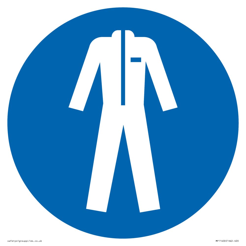 Viking Signs Mandatory: Wear protective clothing Sign - 200x200mm - S20, Blue/White