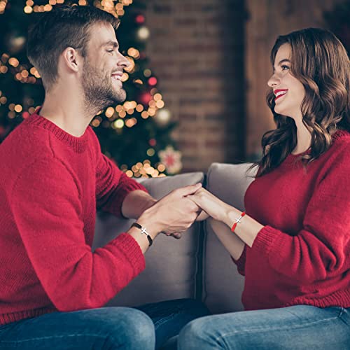 JAYUMO 2Pcs Premium Handmade Matching Cross Braided Bracelets for Men Women Couples Brothers - Adjustable Cross Charm, Symbol of Love Friendship3