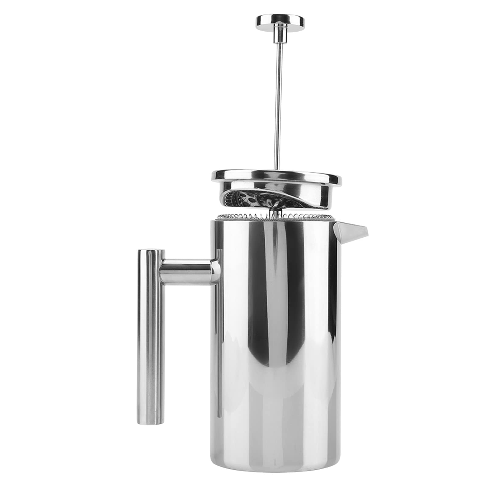 Macchina per caffè e tè French Press a doppia parete in acciaio inossidabile con filtro, 1000 ml, 34 once, specchio e finitura spazzolata (800 ml)