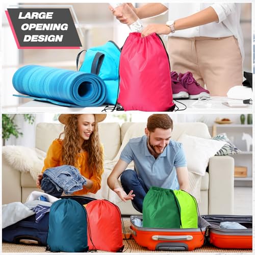 Image of Shappy Drawstring Backpack Bulk Sports Gym Cinch Bag Polyester String Bag for Men Women(20 Colors,400 Pcs)