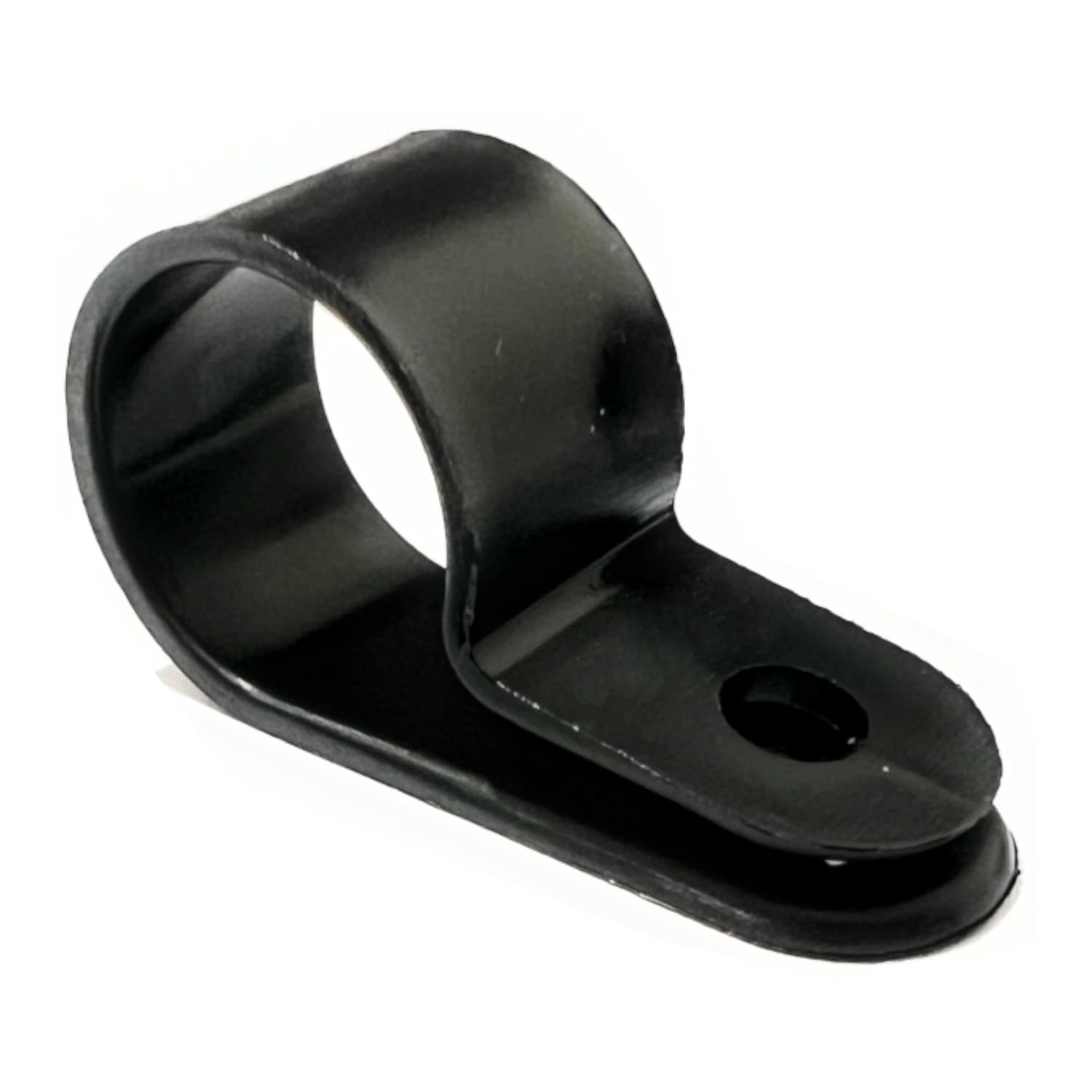 JLB Plastics UK - Black Plastic R Type P Clip Clamp for Conduit, Cable, Hose, Pipe. Screw Mount (Pack of 100, Size: 30mm)
