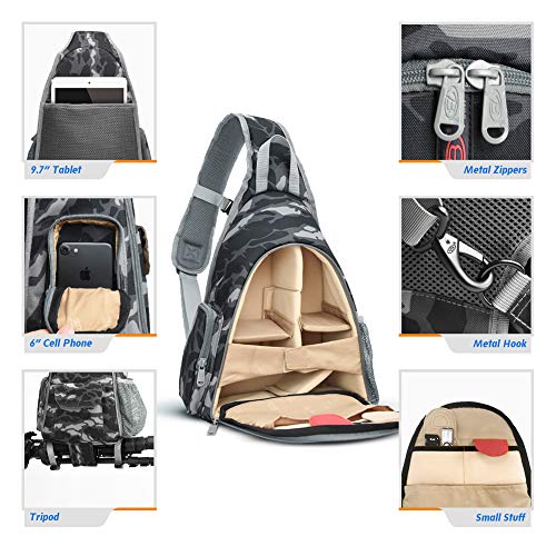 Mochila de cámara impermeable con funda para lluvia camuflaje miniatura 3