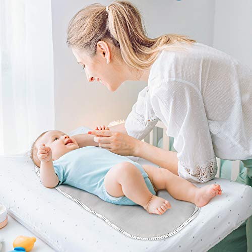 Image of TILLYOU Waterproof Changing Pad Liners 6 Pack, 100% Cotton Reusable Cloth Diaper Liners, Gray