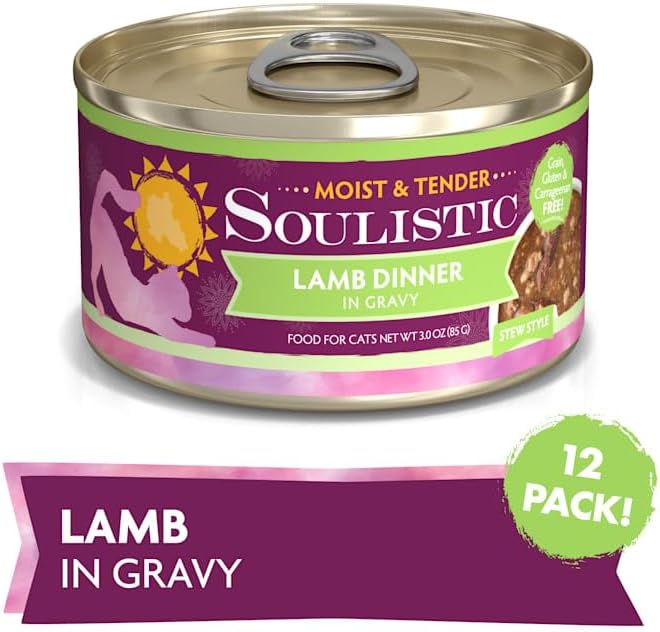 Soulistic Moist & Tender Lamb Dinner in Gravy Wet Cat Food, 3 oz., Case of 12