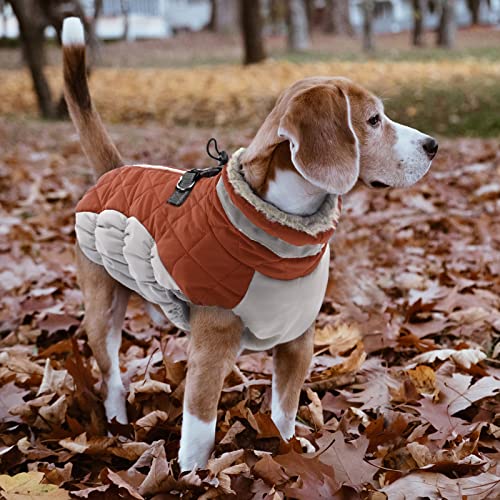 Image of Lelepet Warm Dog Winter Coat Cold Weather Jacket Windproof Reflective Turtleneck Vest with Plush Neckline D-Ring for Leash Thick Fleece Lining Jacket Pet Apparel for Small Medium Large Dogs(X-Small) | Windproof Reflective Turtleneck Puppy Vest with Plush Neckline D-Ring for Leash Fleece Jacket for Small Medium Large Dogs XS