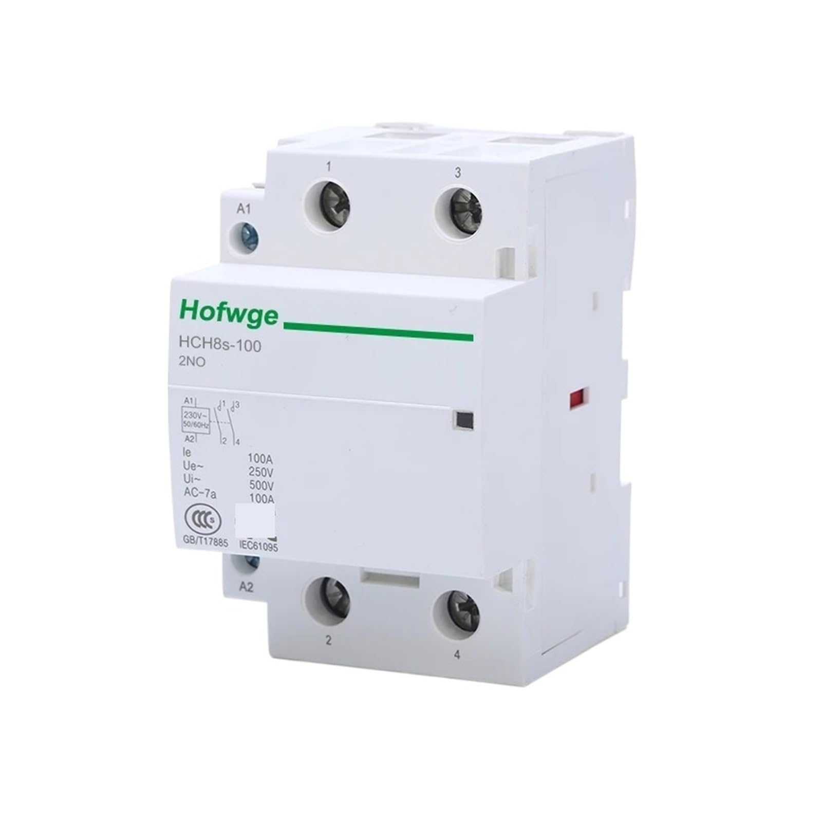 AC-Schütz 2P 2NO 100A – 24/230V 50/60Hz, Ultra-leise, Energiesparend, Für Haushaltssteuerungen (230V AC)