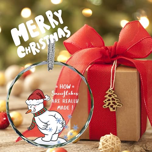 Funny Christmas Ornaments 2025,White Elephant Gifts,Stocking Stuffers for Men Women,Gag Gift for Friends Coworkers Boyfriend Family-How Snowflakes are Really Made - image 6