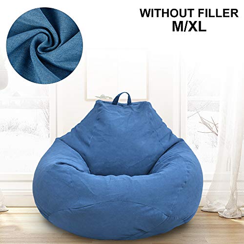 Bean Bag Chair Sofa Cover(No Filler),Comfortable Outdoor Lazy Seat Bag,Couch Cover without Filler for Adults Kids,Soft Tatami Chairs Covers Suitable for Home Garden Living Room (blue, X-Large)
