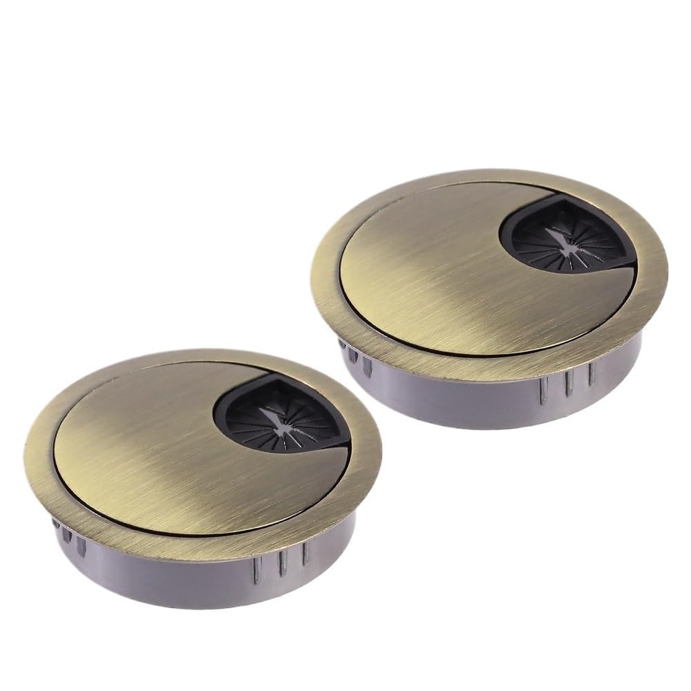 Desk Cable Grommet 20Pcs Desk Table Cable Hole Cover Wire PC Computer Tidy 50mm/53mm/60mm/80mm(Antique Brass,50mm)