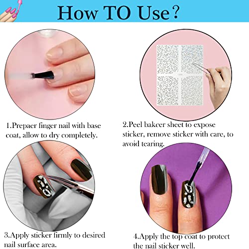 Mocossmy Nail Art Stickers,14 Sheets Silver Self-Adhesive Luxury Nail Stickers 3D Metallic Spots Curve Strip Lines Laser Nail Design Decals For Women Girls Acrylic Nails Manicure Diy Decoration #TOP6