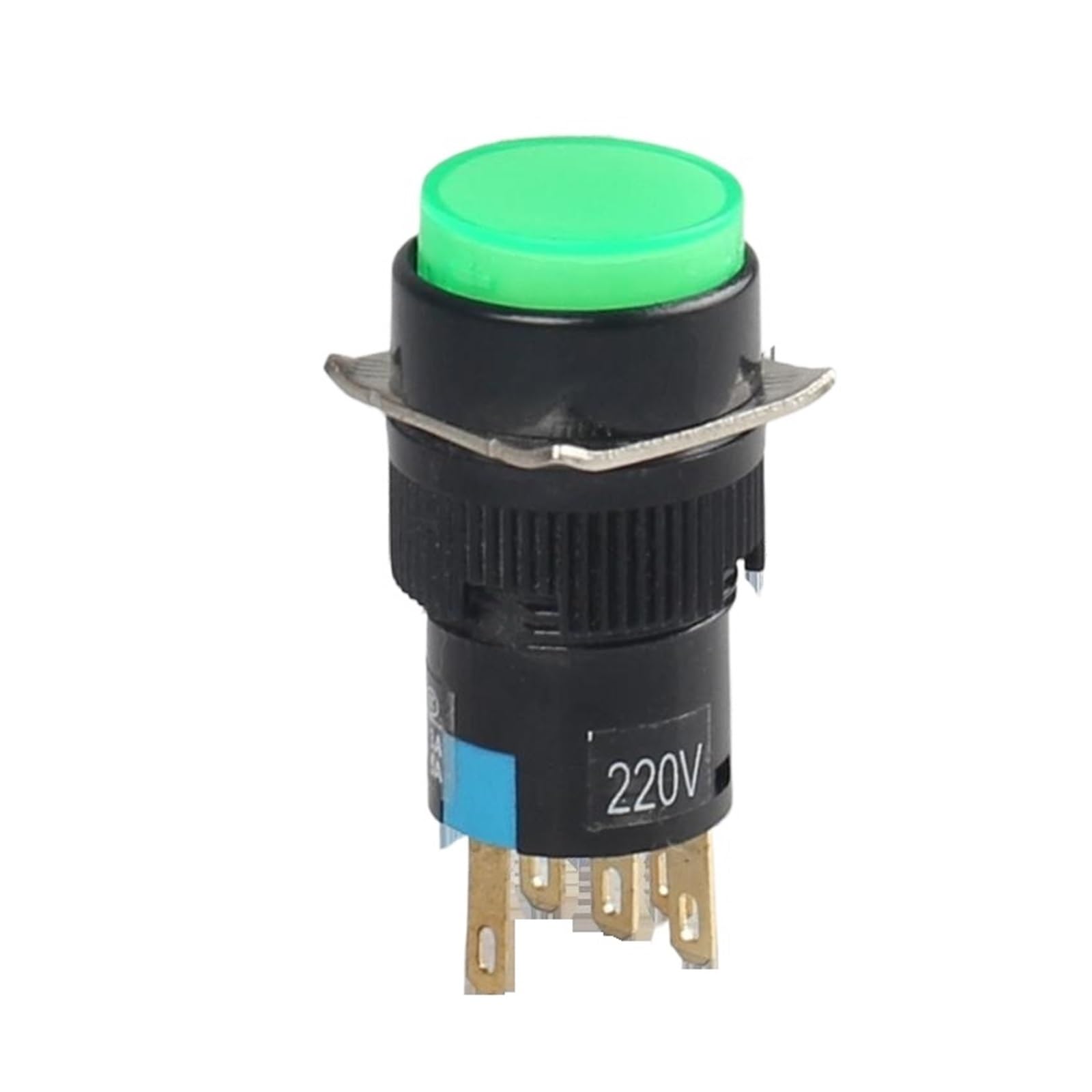 Témoin Lumineux 10 pièces LA16-Y-11DZ Rouge Vert Jaune Petit Interrupteur à Bouton-Poussoir de Verrouillage avec lumière LA16 Interrupteur d'alimentation 16 mm(Yellow)