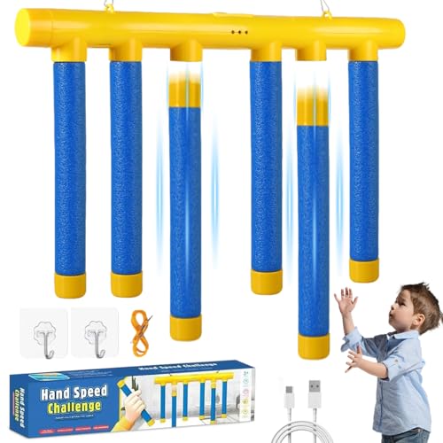 Reaktionstraining Spiel mit Fallenden Stöcken Fallende Stöcke Spiel Schnelles Reaktionstraining Spielzeug mit 3 Geschwindigkeit Drop Sticks Game für Kinder Erwachsene Hand Auge Koordinationsspiel