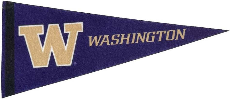 Washington Huskies Felt Mini Pennant - Size: 4" x 9" - Officially Licensed - 1 Pennant Per Pack