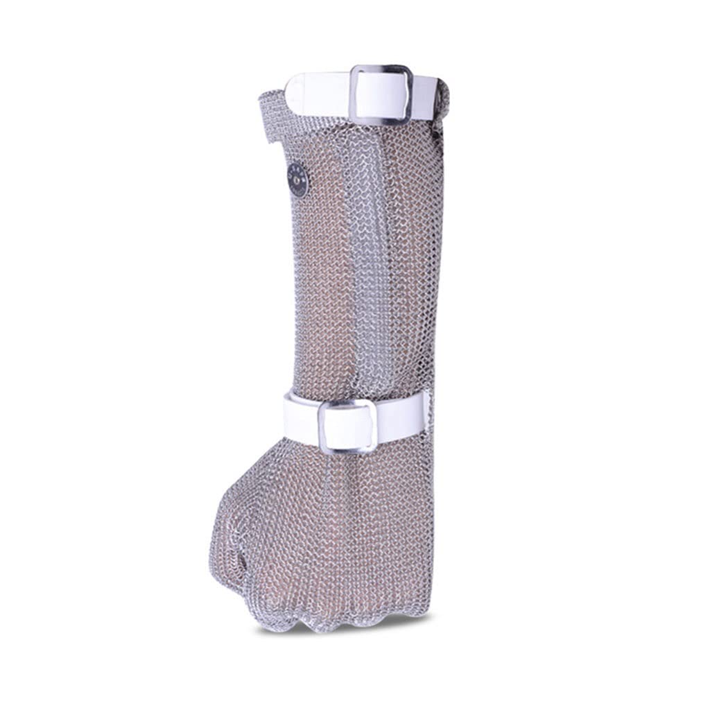 Guantes Resistentes al Corte de Metal alargados de 38 cm, Matanza/Aventura al Aire Libre/Planta de procesamiento de Alimentos (Color : 1pcs/S)