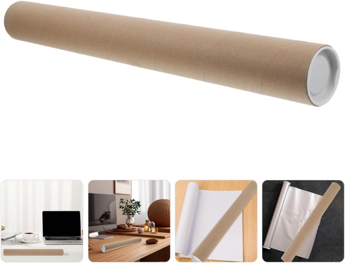 YARNOW Kraft Paper Mailing Tubes with Caps 4pcs for Artwork